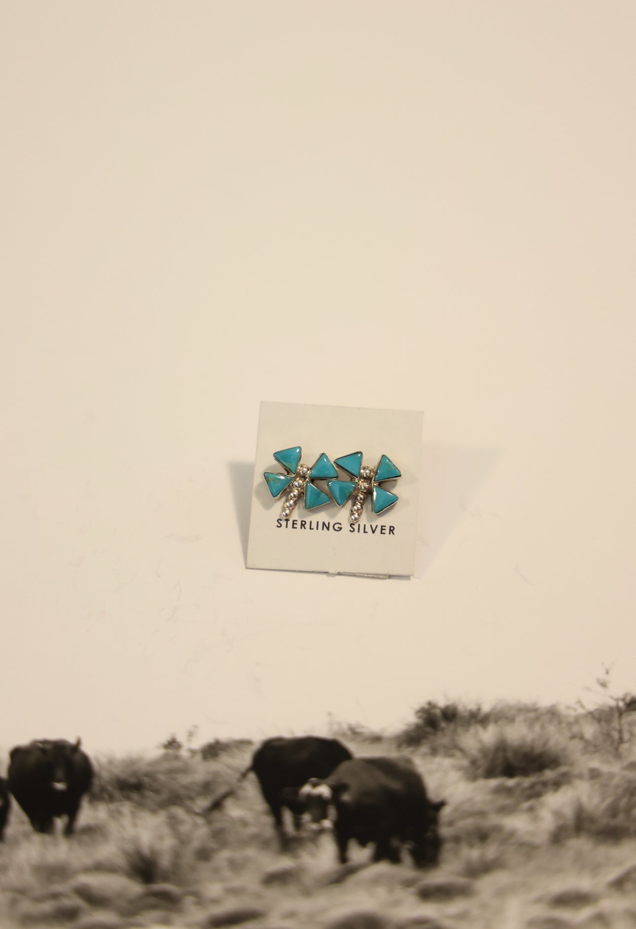 Turquoise dragon fly studs