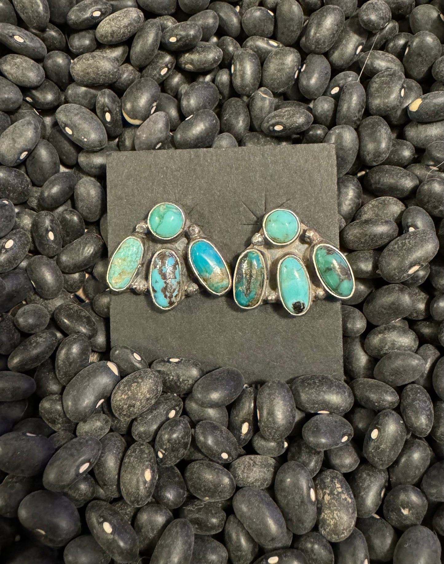 Turquoise cluster studs