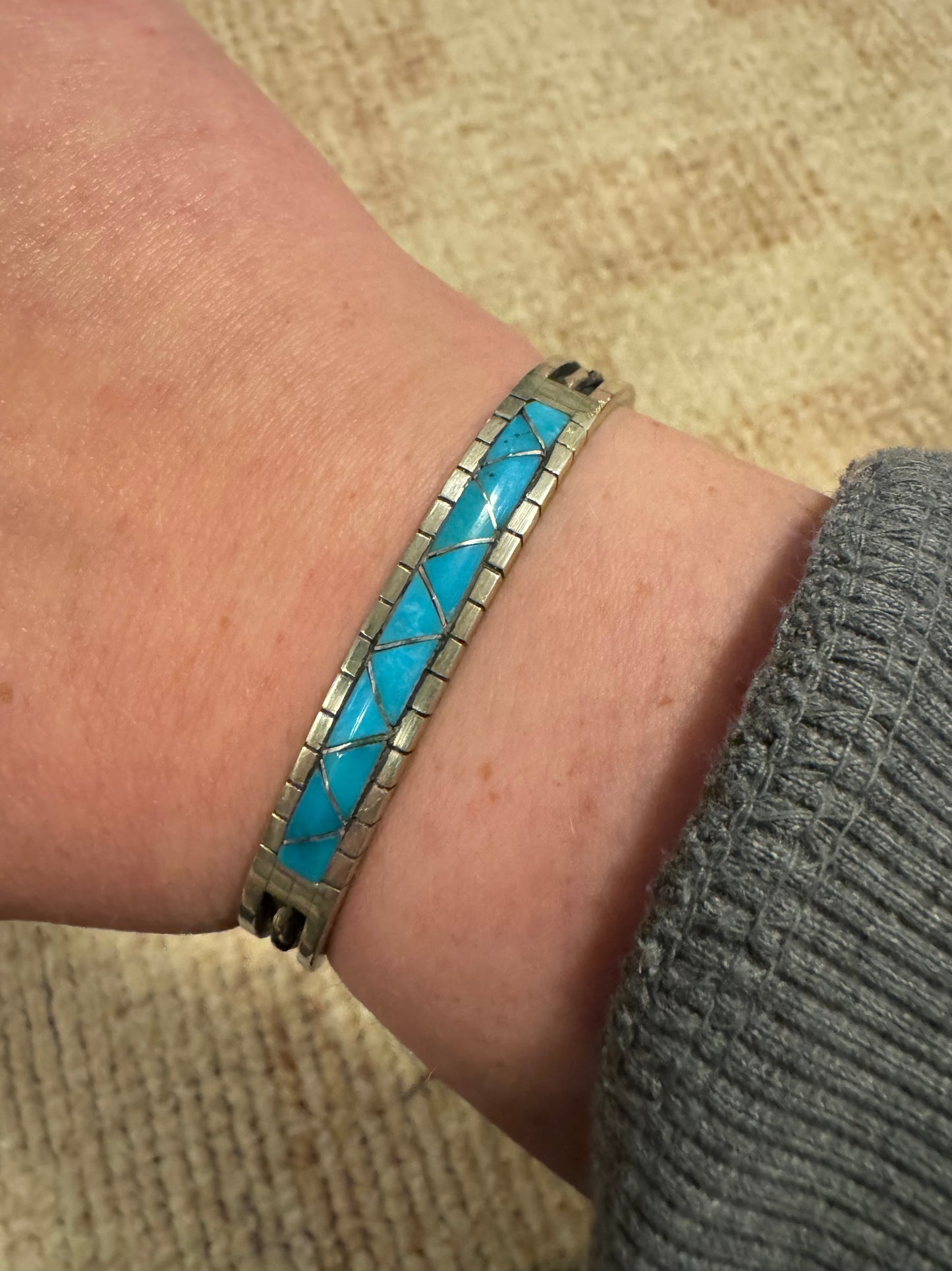 Turquoise inlay cuff