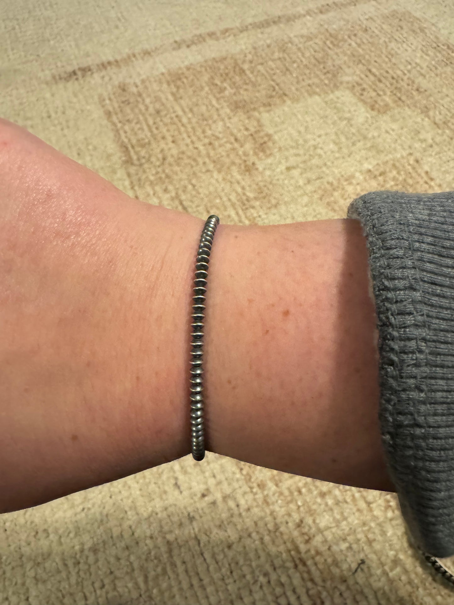 3mm saucer toggle bracelet
