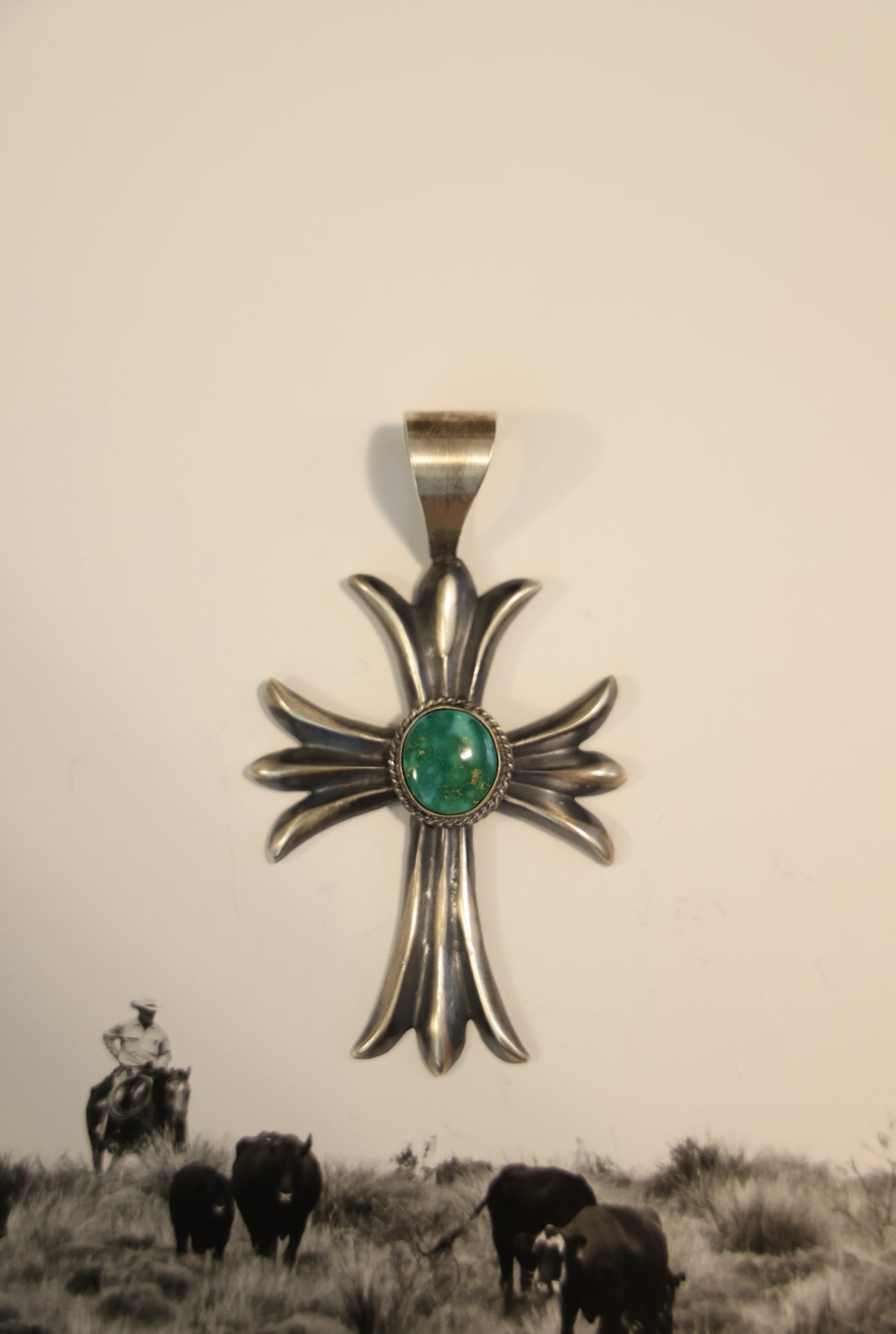 Emerald Valley turquoise cross pendant