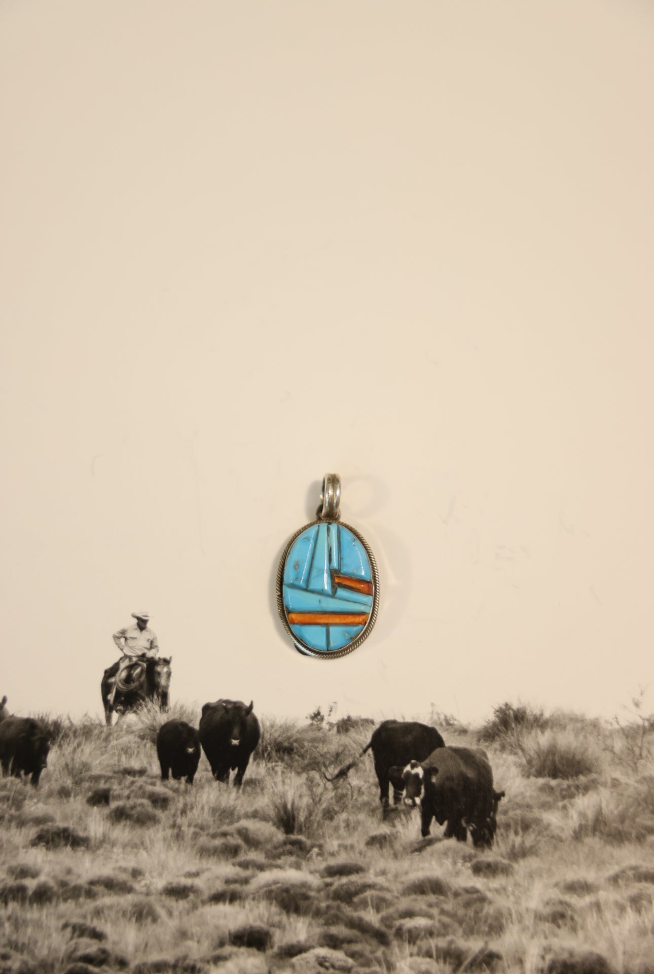Coral / turquoise pendant