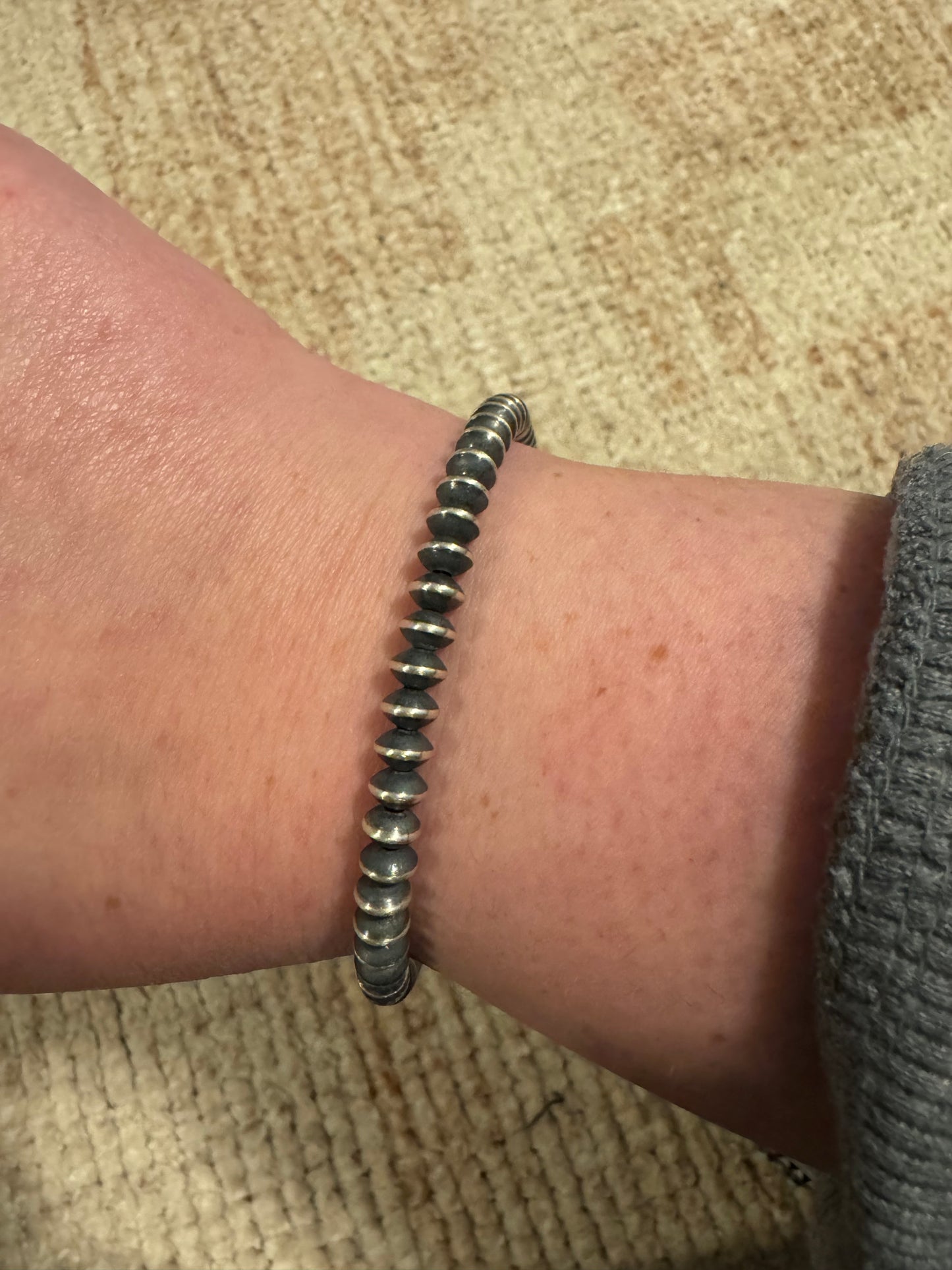 6mm saucer toggle bracelet