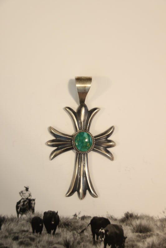 Emerald Valley turquoise cross pendant