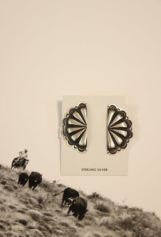Large half Concho earrings